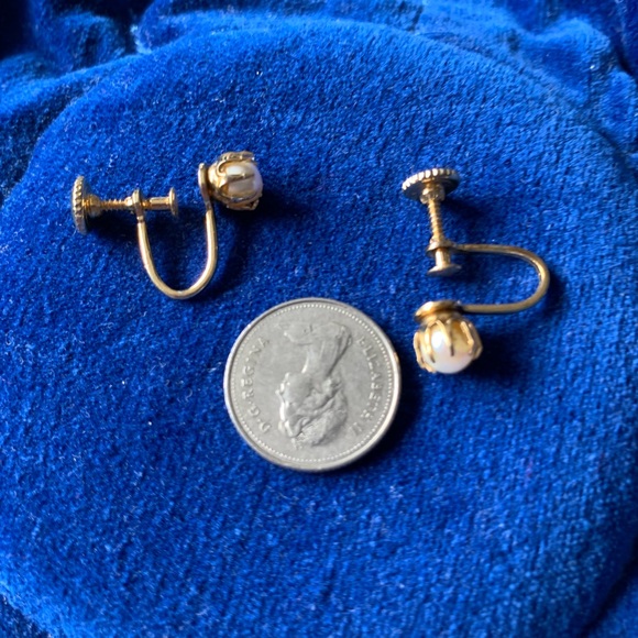 Vintage 1950 pearl earrings 1 set is real pearl - Picture 12 of 15